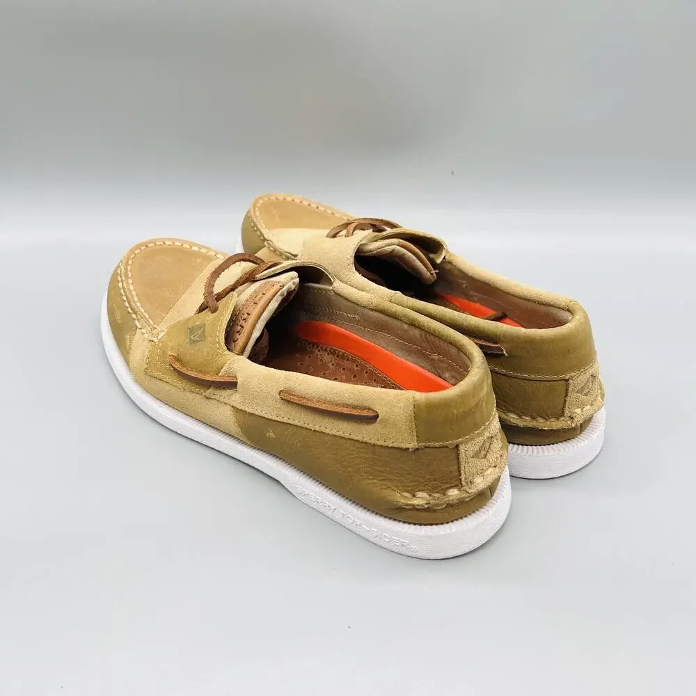 Sperry Shoes Mens 9 Brown Leather Top Sider Boat Moc Toe Casual Comfort Nautical